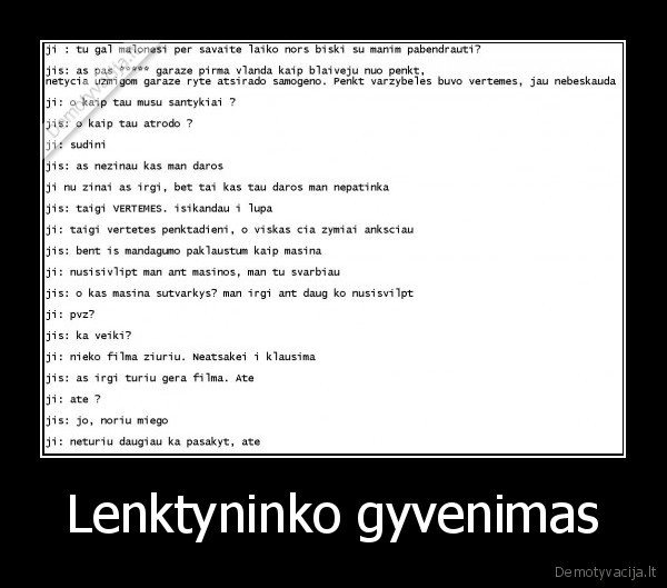 Lenktyninko gyvenimas