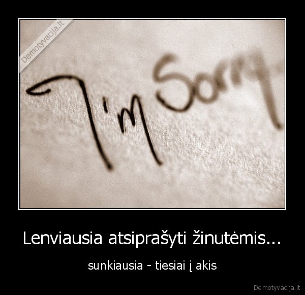 Lenviausia atsiprašyti žinutėmis...