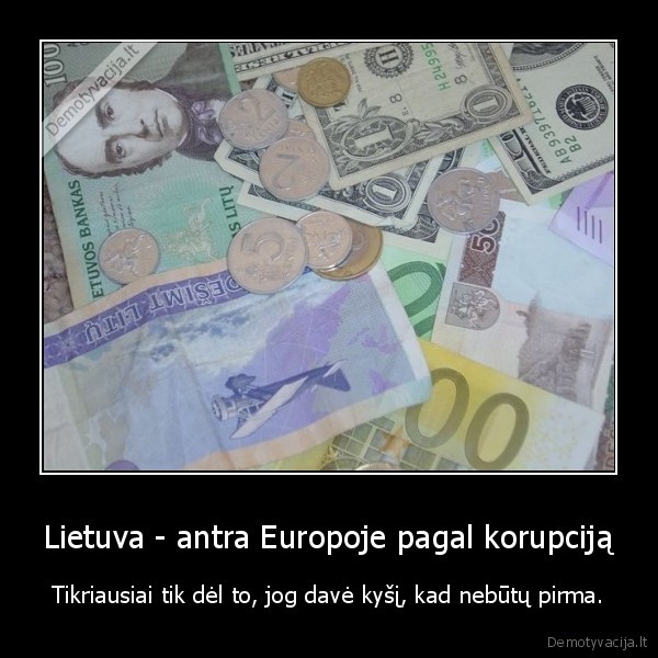 Lietuva - antra Europoje pagal korupciją