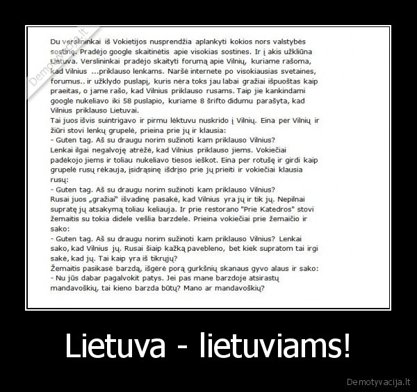 Lietuva - lietuviams!