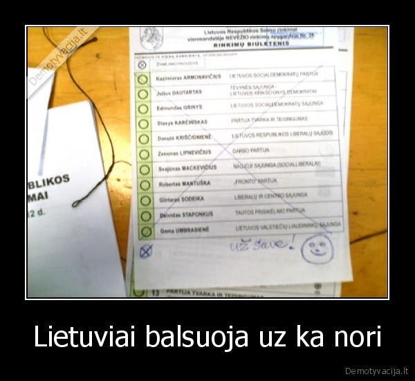 Lietuviai balsuoja uz ka nori