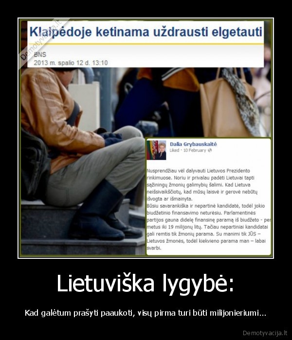 dalia, grybauskaite,pinigai, rinkimams,elgetavimas