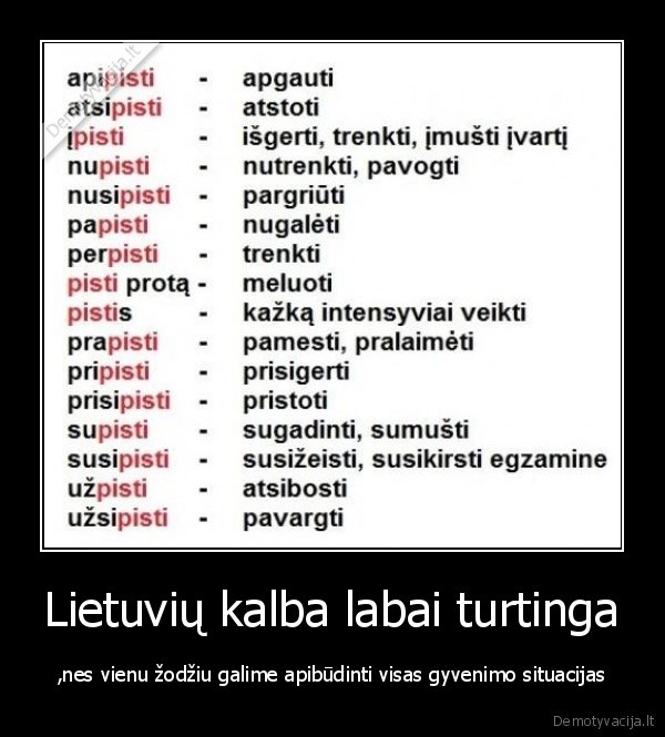 Lietuvių kalba labai turtinga