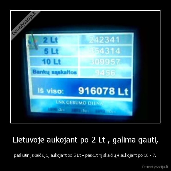 Lietuvoje aukojant po 2 Lt , galima gauti,