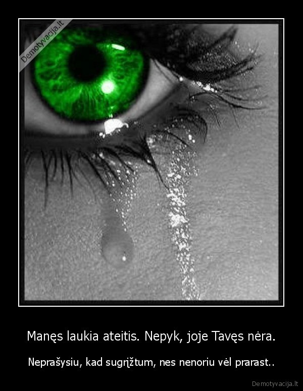 Manęs laukia ateitis. Nepyk, joje Tavęs nėra.