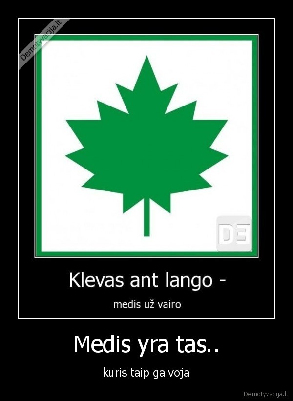 Medis yra tas..