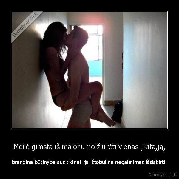 Meilė gimsta iš malonumo žiūrėti vienas į kitą,ją,