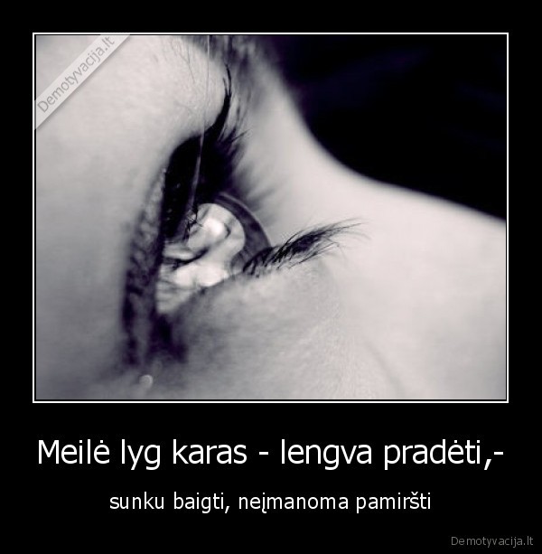 Meilė lyg karas - lengva pradėti,-