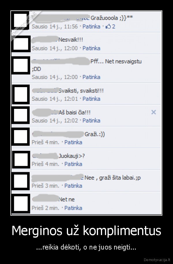 Merginos už komplimentus