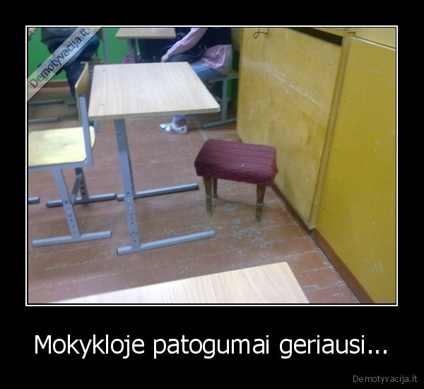 Mokykloje patogumai geriausi...