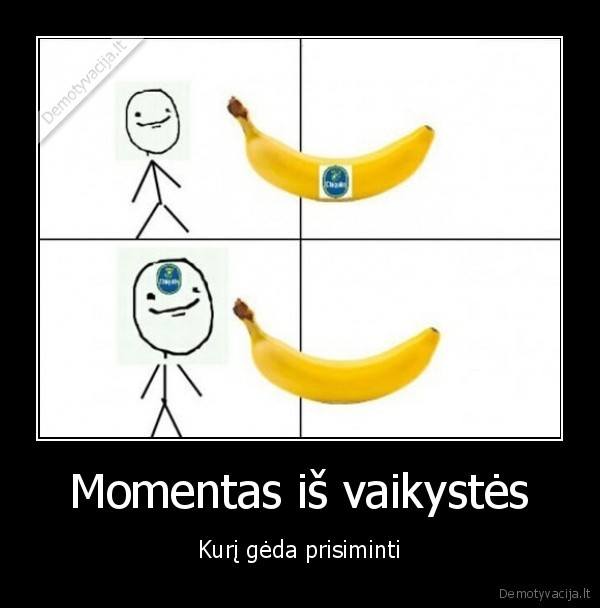 vaikystes, momentas,banano, lipdukas