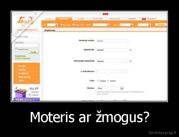 Moteris ar žmogus?