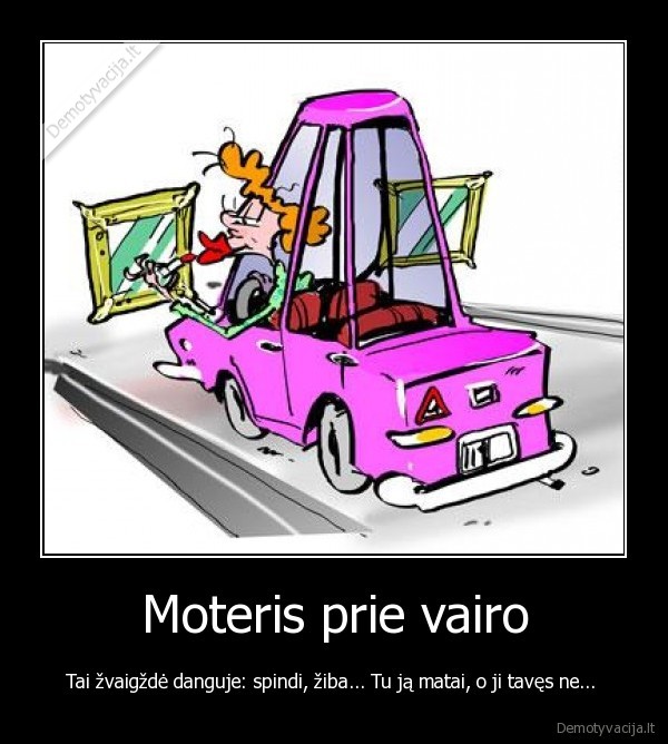Moteris prie vairo