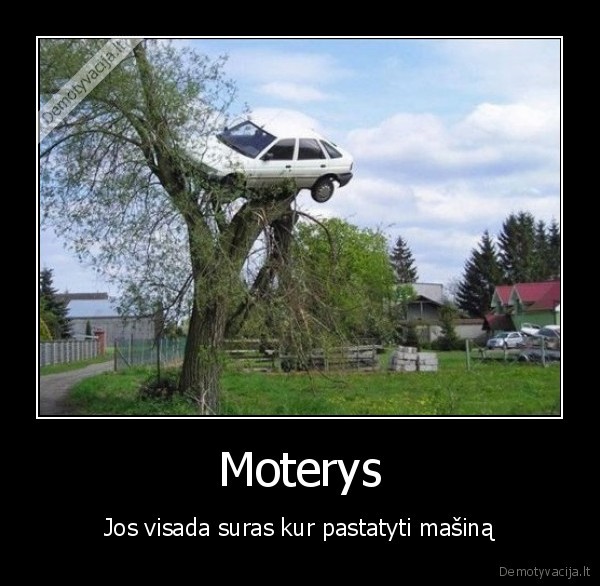 moteris, uz, vairo,moteris, parkuojasi