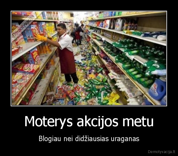 moteris,parduotuve,akcija,uraganas