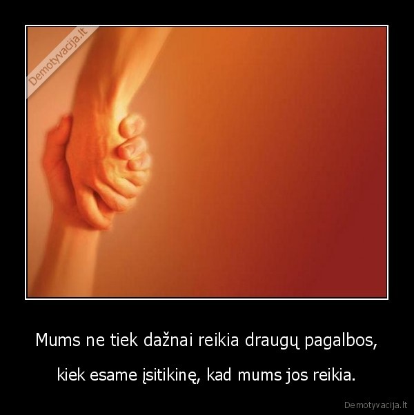 Mums ne tiek dažnai reikia draugų pagalbos,