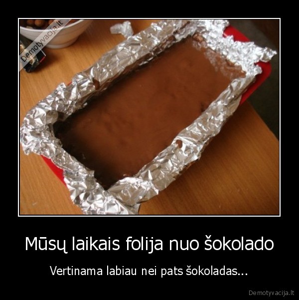Mūsų laikais folija nuo šokolado