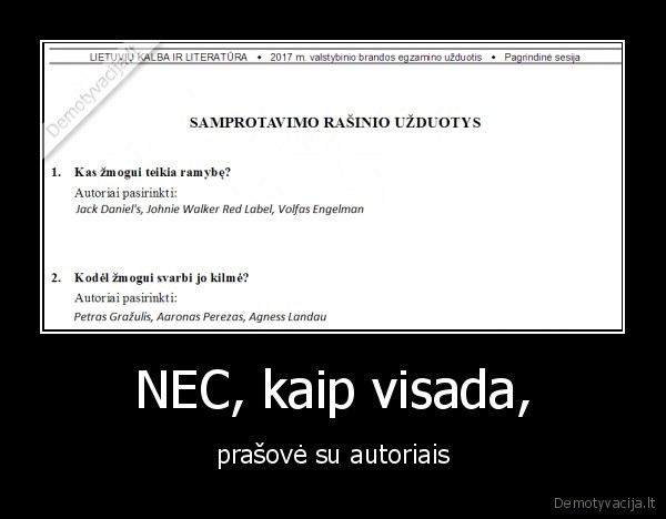 lietuviu, k,egzaminas,autoriai