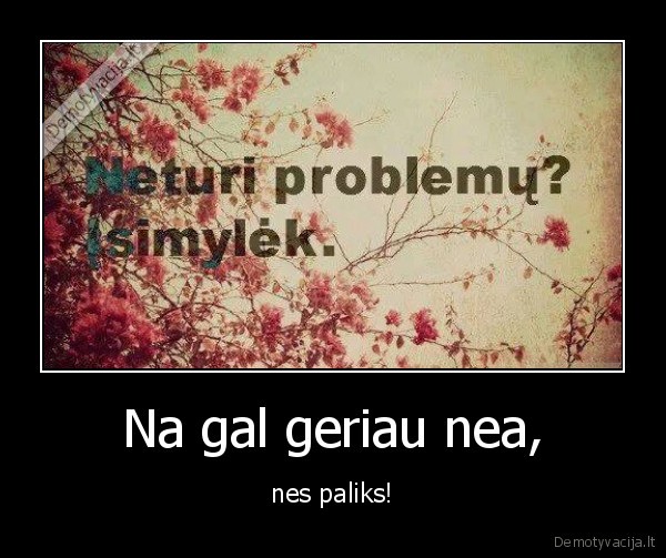 Na gal geriau nea,