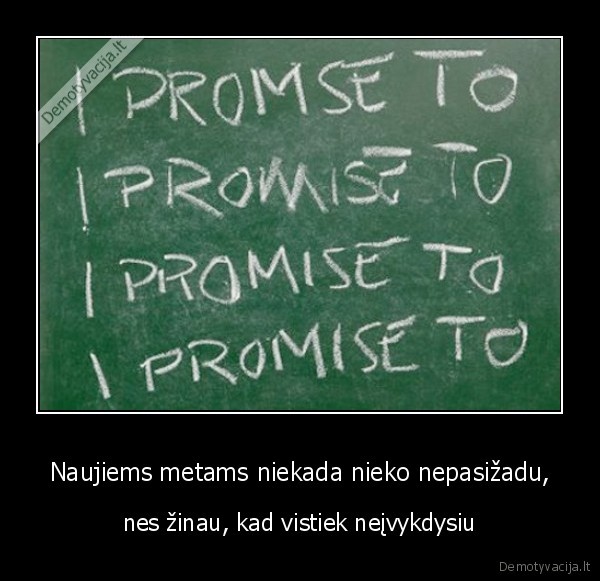 Naujiems metams niekada nieko nepasižadu,