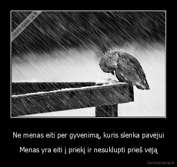 Ne menas eiti per gyvenimą, kuris slenka pavėjui