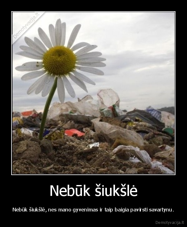 Nebūk šiukšlė