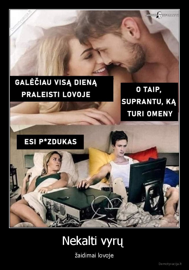 vyras,zaidimai,lova