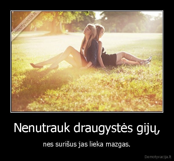 Nenutrauk draugystės gijų,