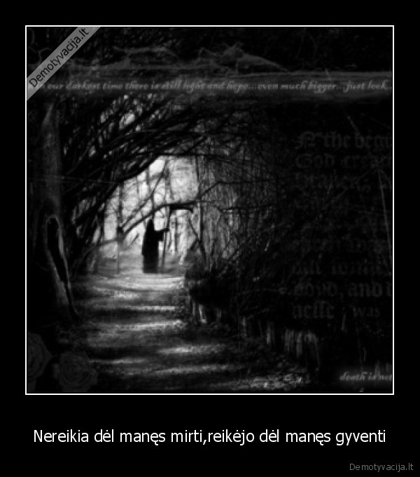 Nereikia dėl manęs mirti,reikėjo dėl manęs gyventi
