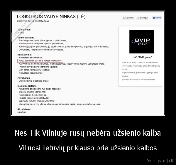 Nes Tik Vilniuje rusų nebėra užsienio kalba