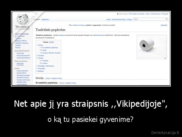 tualetinis, popierius,vikipedija,gyvenimas