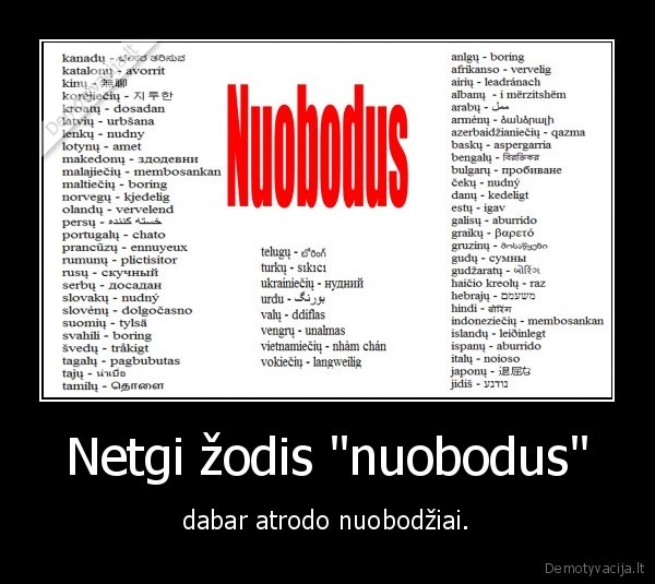 nuobodus,visomis,kalbomis,nuobodus