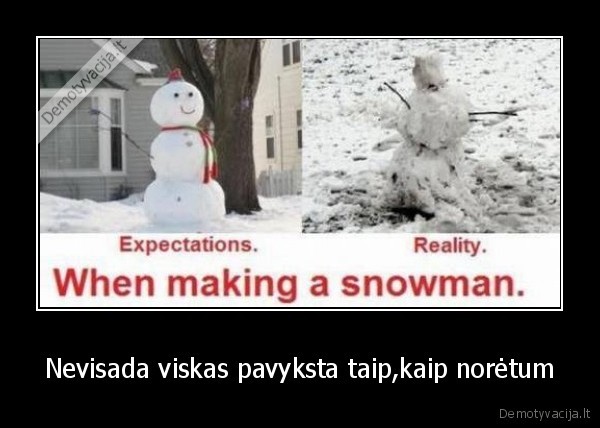 Nevisada viskas pavyksta taip,kaip norėtum