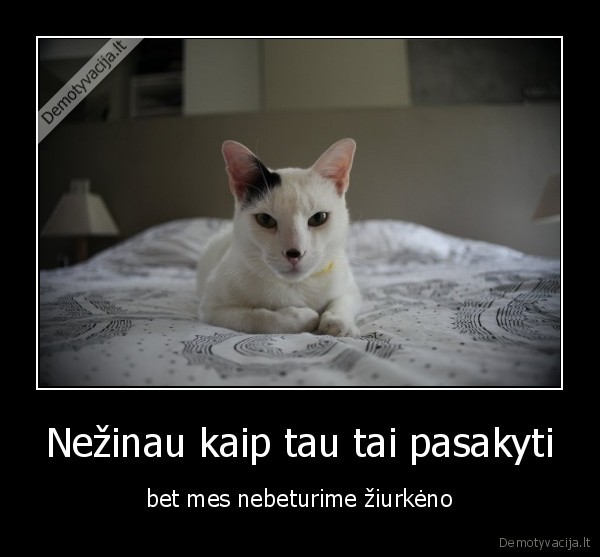 Nežinau kaip tau tai pasakyti