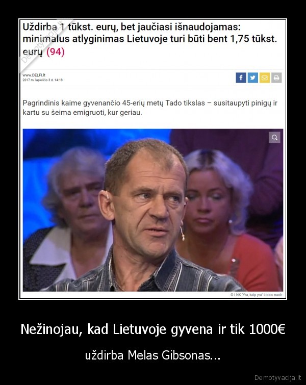 lietuva,melas, gibsonas,darbas