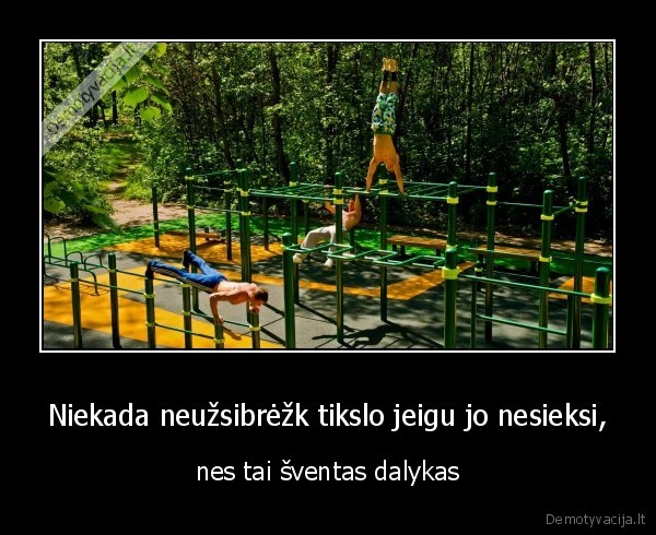 Niekada neužsibrėžk tikslo jeigu jo nesieksi,