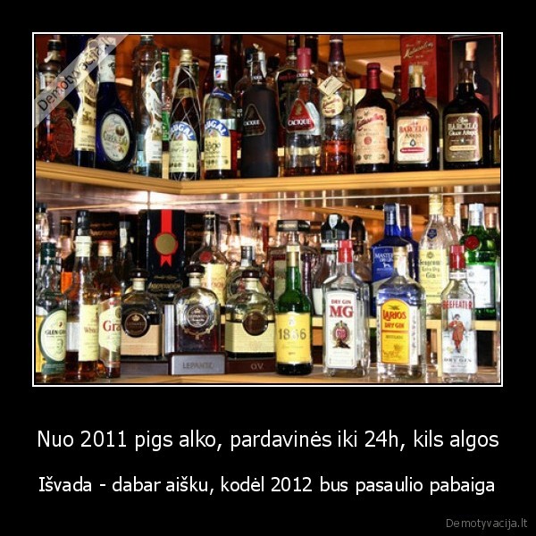 Nuo 2011 pigs alko, pardavinės iki 24h, kils algos