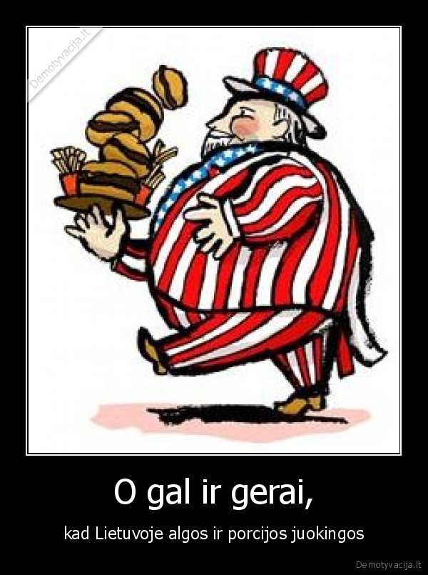 lietuva, storas, amerikietis, alga, porcija
