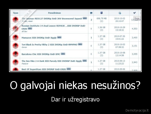 O galvojai niekas nesužinos?