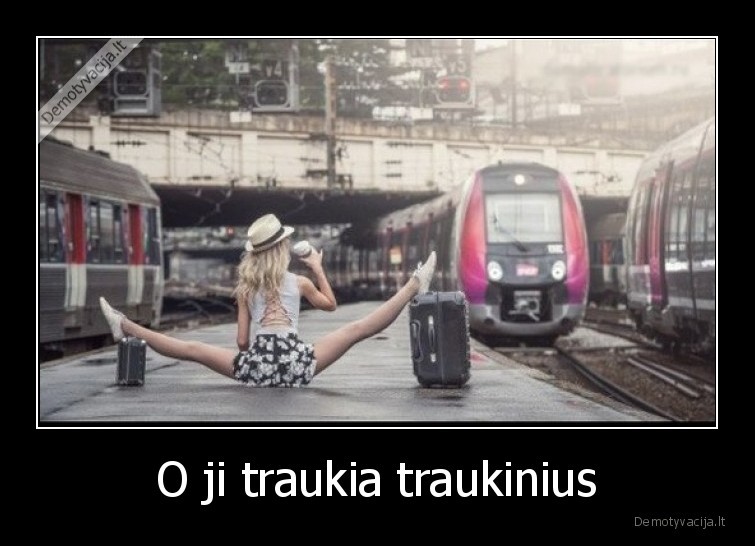 traukia,traukinius,mergina