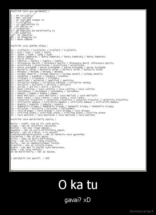 O ka tu