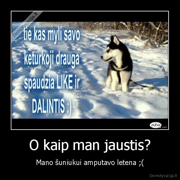 O kaip man jaustis?