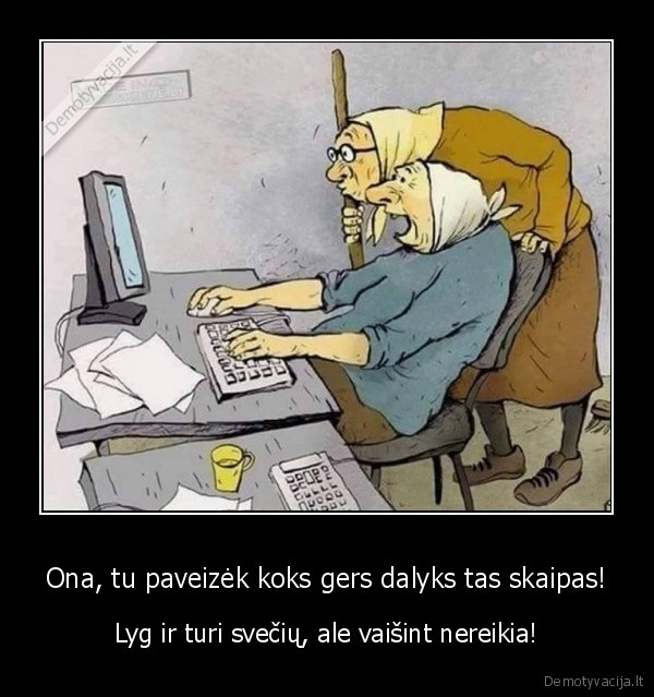 mociutes, prie, kompiuterio,skype