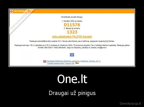 one.lt,draugai,pinigai