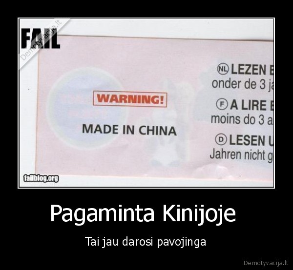 Pagaminta Kinijoje 