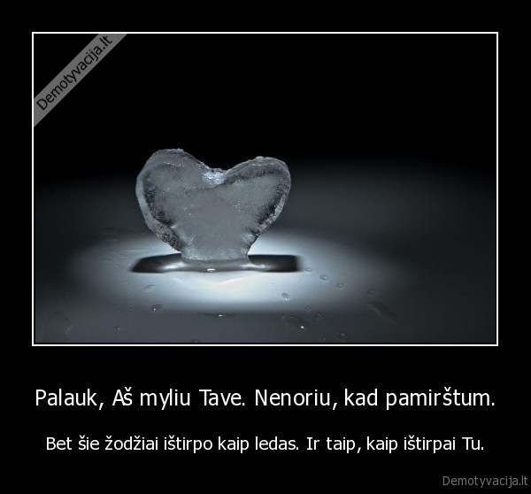 Palauk, Aš myliu Tave. Nenoriu, kad pamirštum.