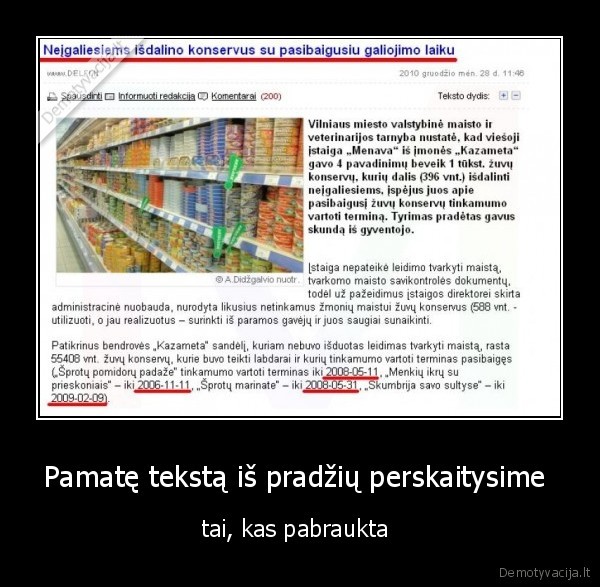 Pamatę tekstą iš pradžių perskaitysime 