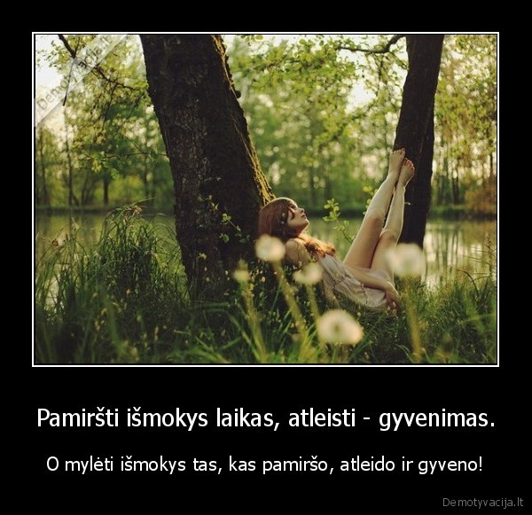 Pamiršti išmokys laikas, atleisti - gyvenimas.