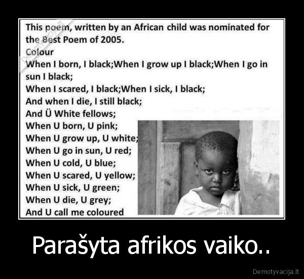 Parašyta afrikos vaiko..