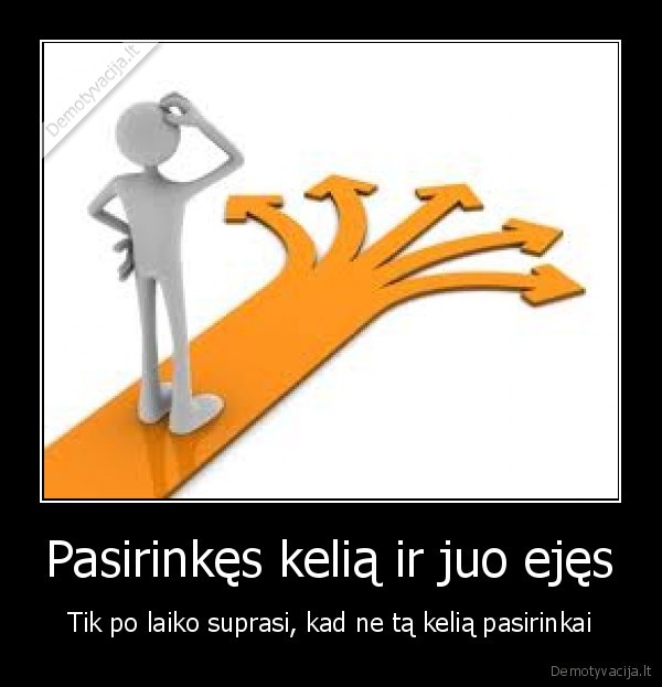Pasirinkęs kelią ir juo ejęs